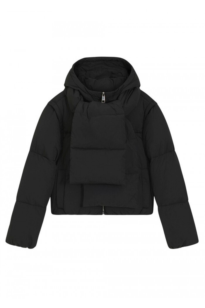 Water-repellent padded jacket with detachable sleeves and scarf Water-repellent padded jacket with detachable sleeves and scarf