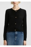 Knitted cardigan with gold-tone knot buttons