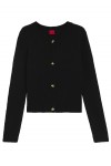 Knitted cardigan with gold-tone knot buttons