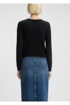 Knitted cardigan with gold-tone knot buttons