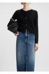 Knitted cardigan with gold-tone knot buttons