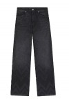 Wide-leg jeans in crystal-embellished black denim