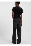 Wide-leg jeans in crystal-embellished black denim
