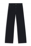 Wide-leg jeans in blue-black rigid denim