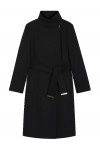 Belted coat in virgin wool and cashmere
