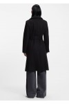 Belted coat in virgin wool and cashmere
