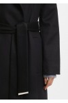 Belted coat in virgin wool and cashmere