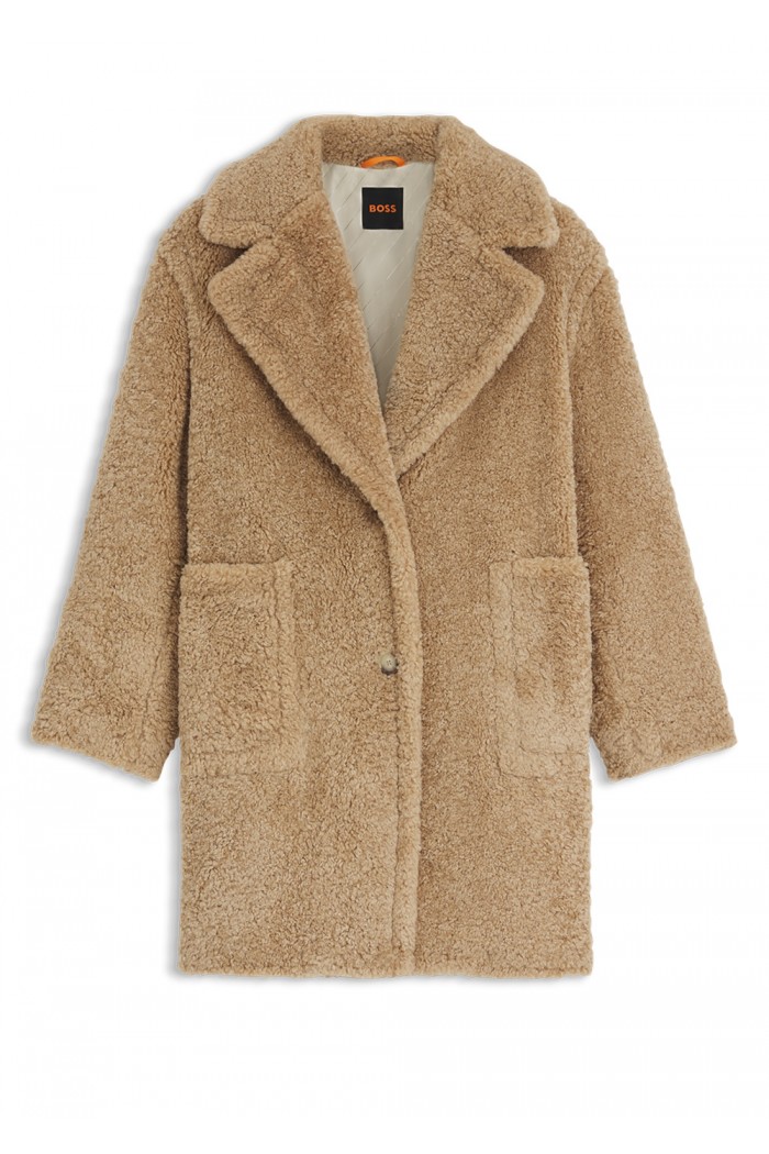 Teddy coat with adjustable collar