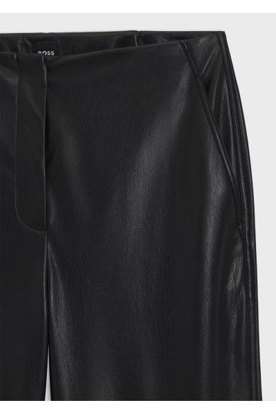 Straight-leg trousers in faux leather