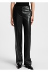 Straight-leg trousers in faux leather