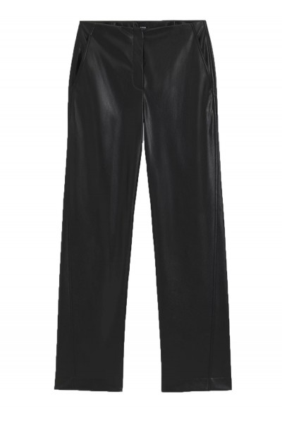Straight-leg trousers in faux leather