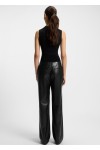 Straight-leg trousers in faux leather