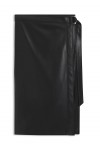 Faux-leather skirt with wrap front