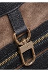 Grained-leather tote bag with logo lettering