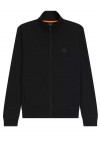 Zip-up jacket in cotton terry with logo badge
