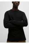 Cotton-blend T-shirt with waffle structure