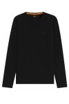Cotton-blend T-shirt with waffle structure