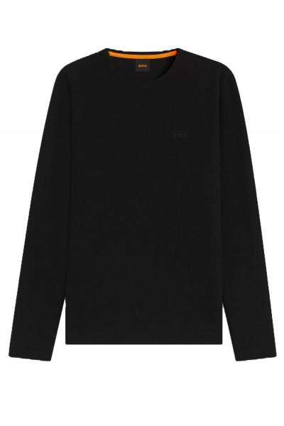 Cotton-blend T-shirt with waffle structure