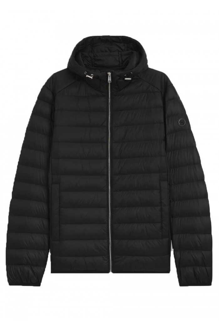 Padded jacket in water-repellent fabric with down filling