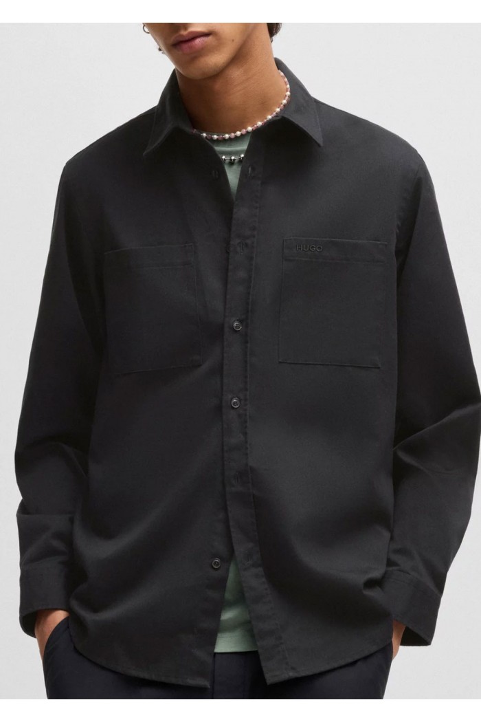 Relaxed-fit shirt in soft twill with Kent collar