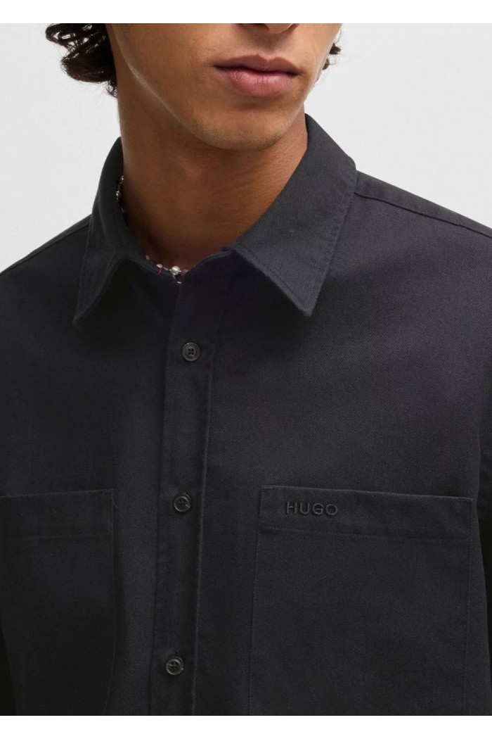 Relaxed-fit shirt in soft twill with Kent collar