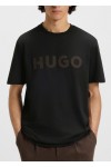 Cotton-jersey T-shirt with herringbone logo