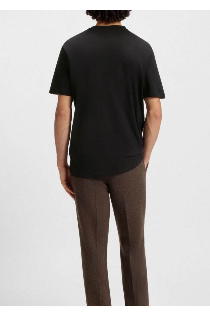Cotton-jersey T-shirt with herringbone logo