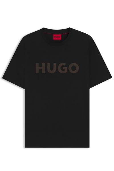 Cotton-jersey T-shirt with herringbone logo