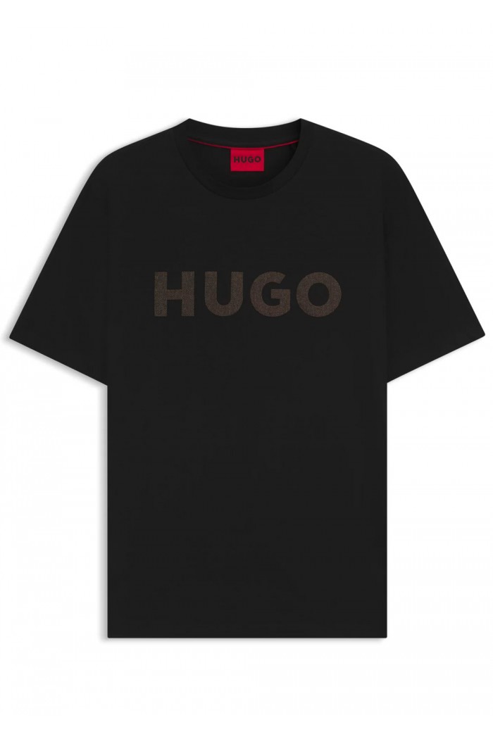 Cotton-jersey T-shirt with herringbone logo