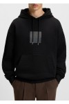 Relaxed-fit hoodie in cotton terry with split logo