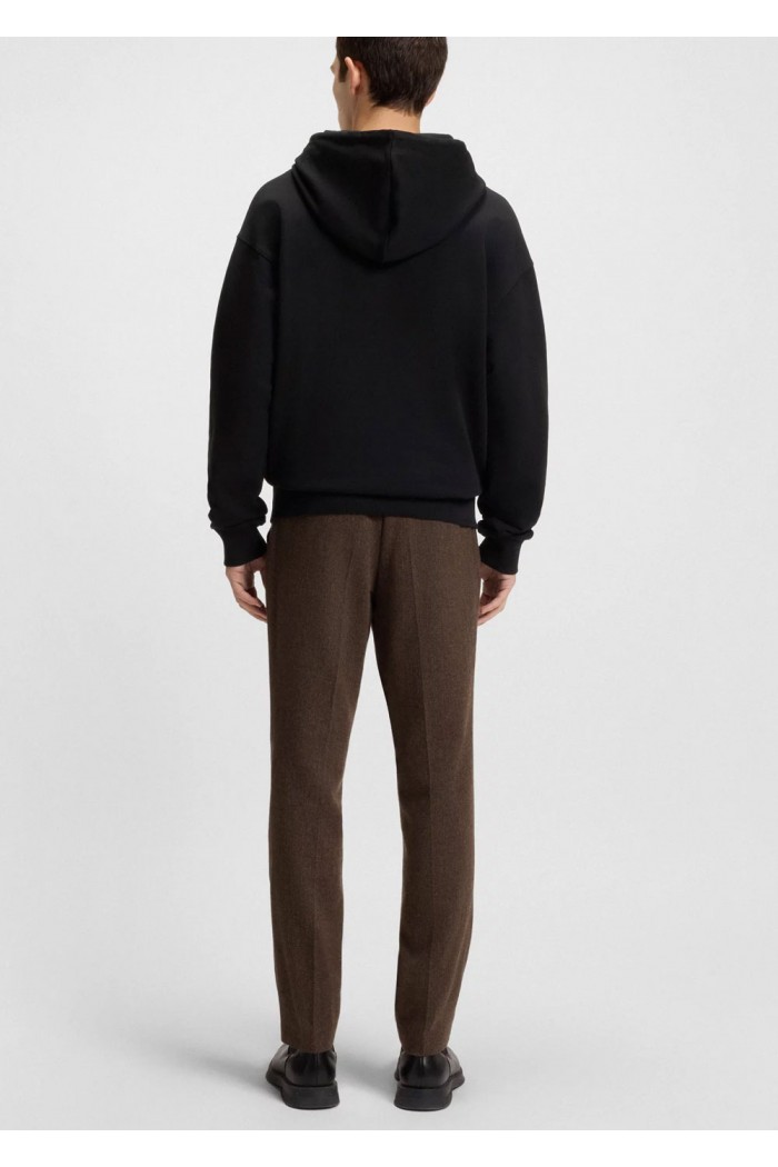 Relaxed-fit hoodie in cotton terry with split logo