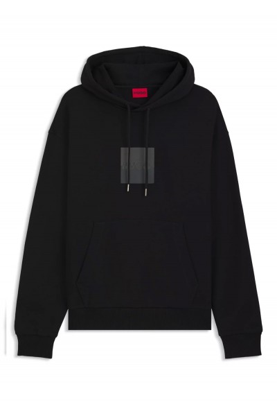 Relaxed-fit hoodie in cotton terry with split logo