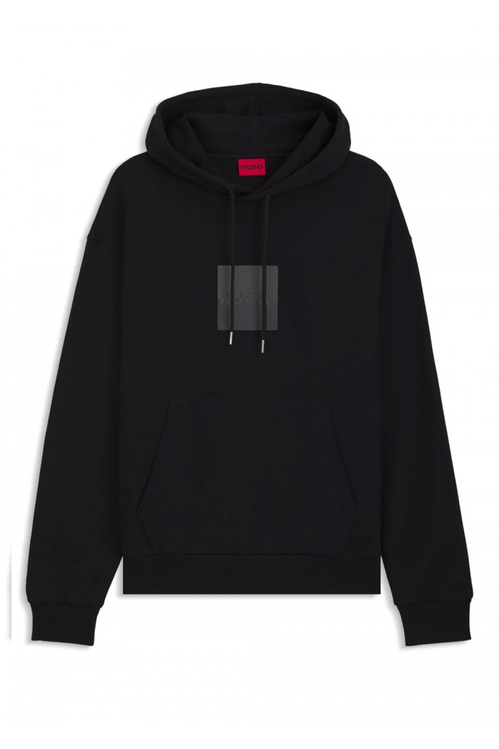 Relaxed-fit hoodie in cotton terry with split logo