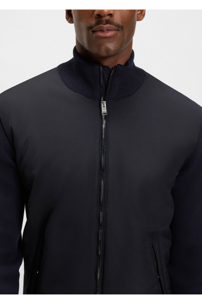 Regular-fit hybrid jacket with Double B monogram