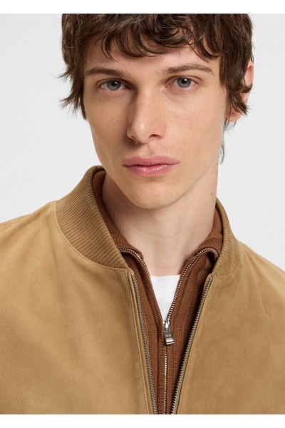 Regular-fit jacket in suede