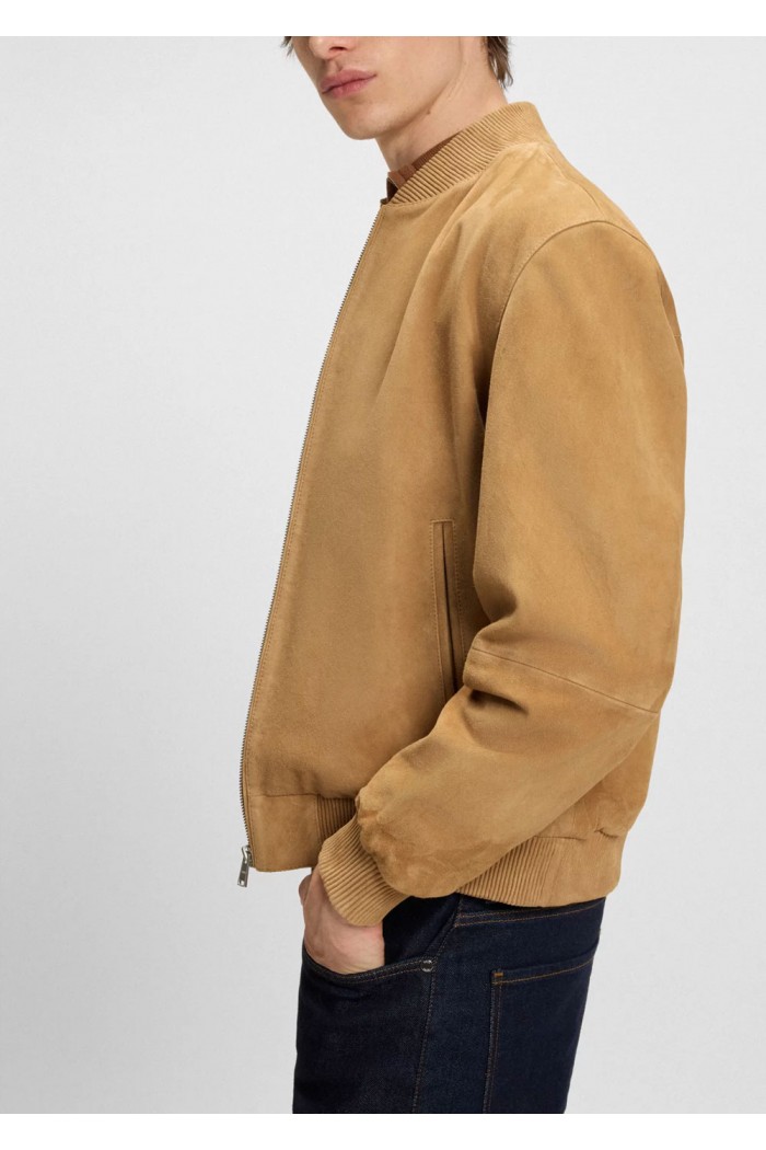Regular-fit jacket in suede
