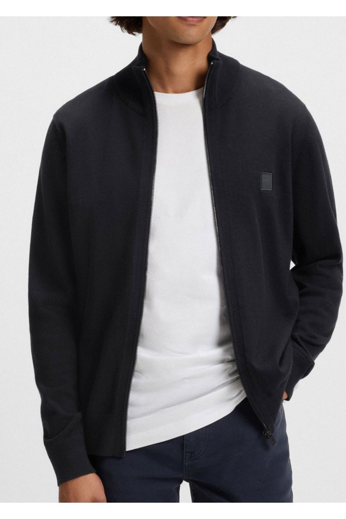 Knitted jacket in cotton and cashmere