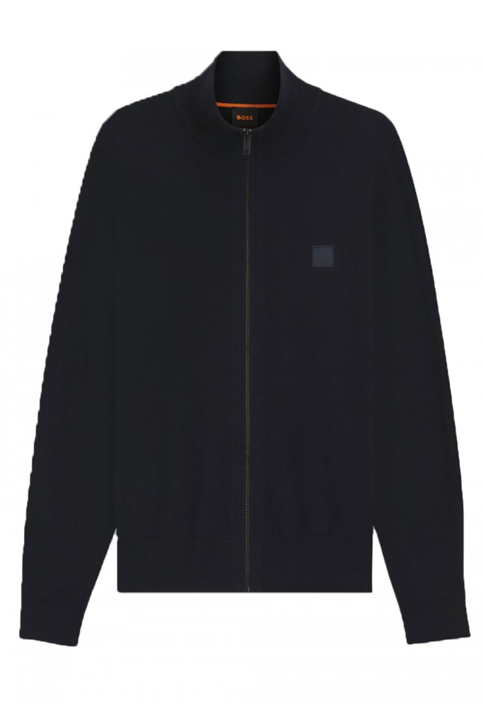 Knitted jacket in cotton and cashmere