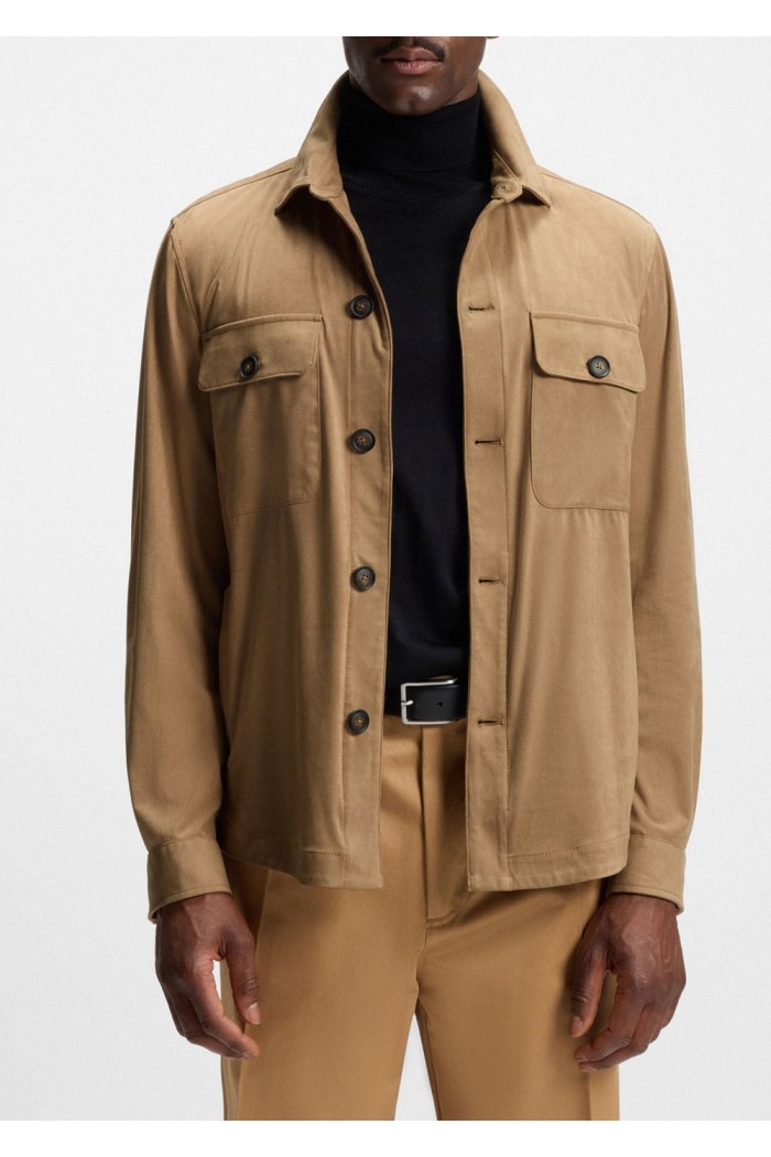 Relaxed-fit overshirt in stretch fabric