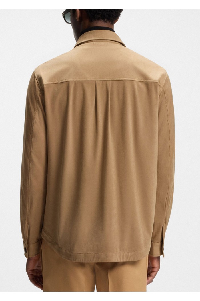 Relaxed-fit overshirt in stretch fabric