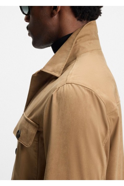 Relaxed-fit overshirt in stretch fabric