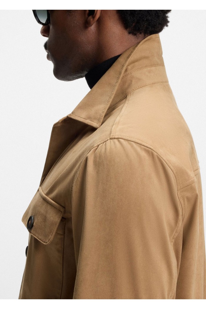 Relaxed-fit overshirt in stretch fabric