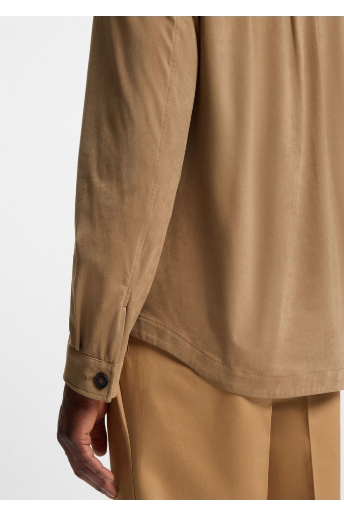 Relaxed-fit overshirt in stretch fabric