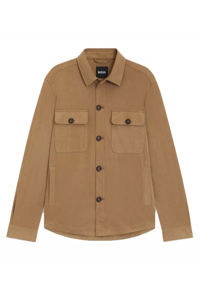 Relaxed-fit overshirt in stretch fabric