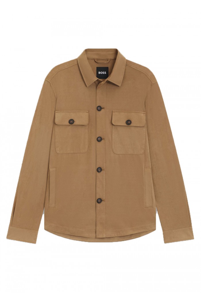 Relaxed-fit overshirt in stretch fabric