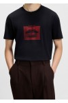 Cotton-jersey T-shirt with lip artwork