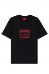 Cotton-jersey T-shirt with lip artwork