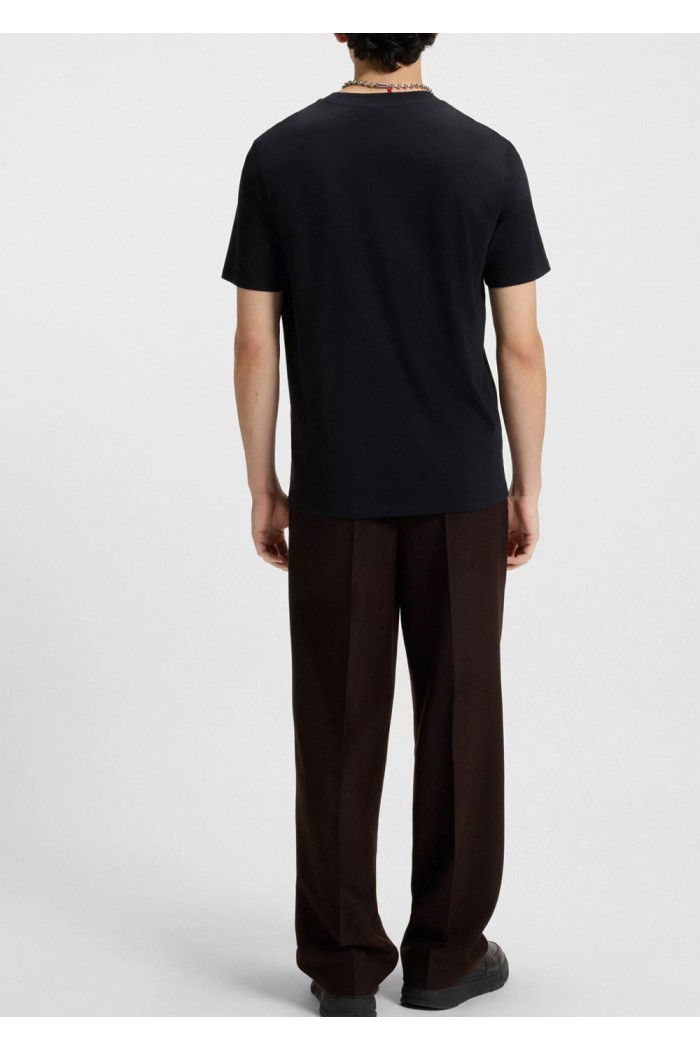 Cotton-jersey T-shirt with lip artwork