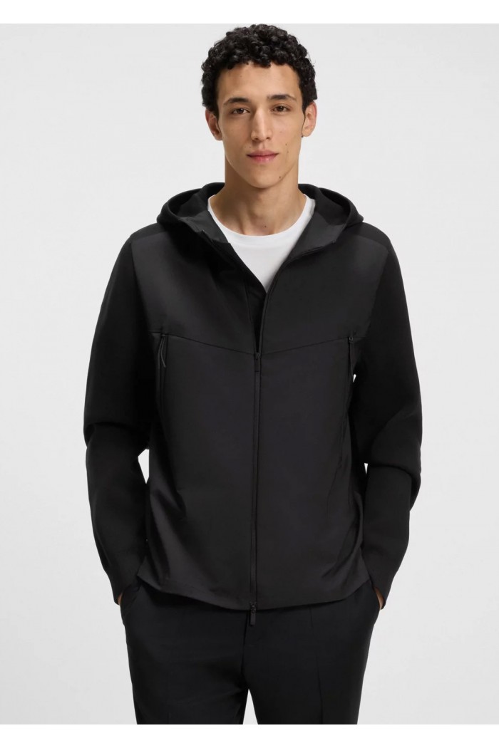 Regular-fit hooded jacket with weather protection