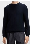 Cotton sweater with mixed structures